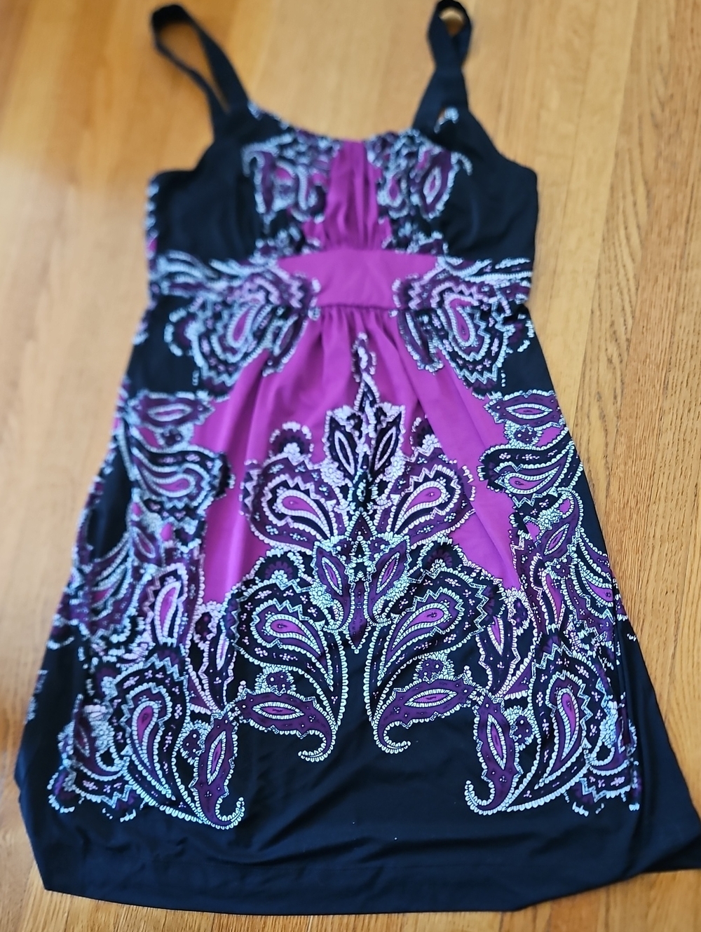 Soma Black and Purple Paisley Sundress